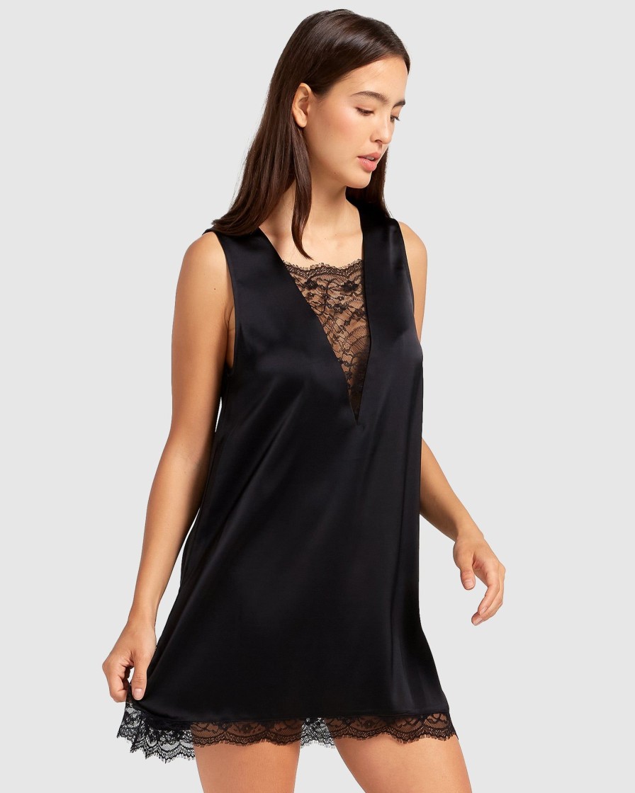 Women Belle & Bloom Mini Dresses | After Party Lace Mini Dress - Black