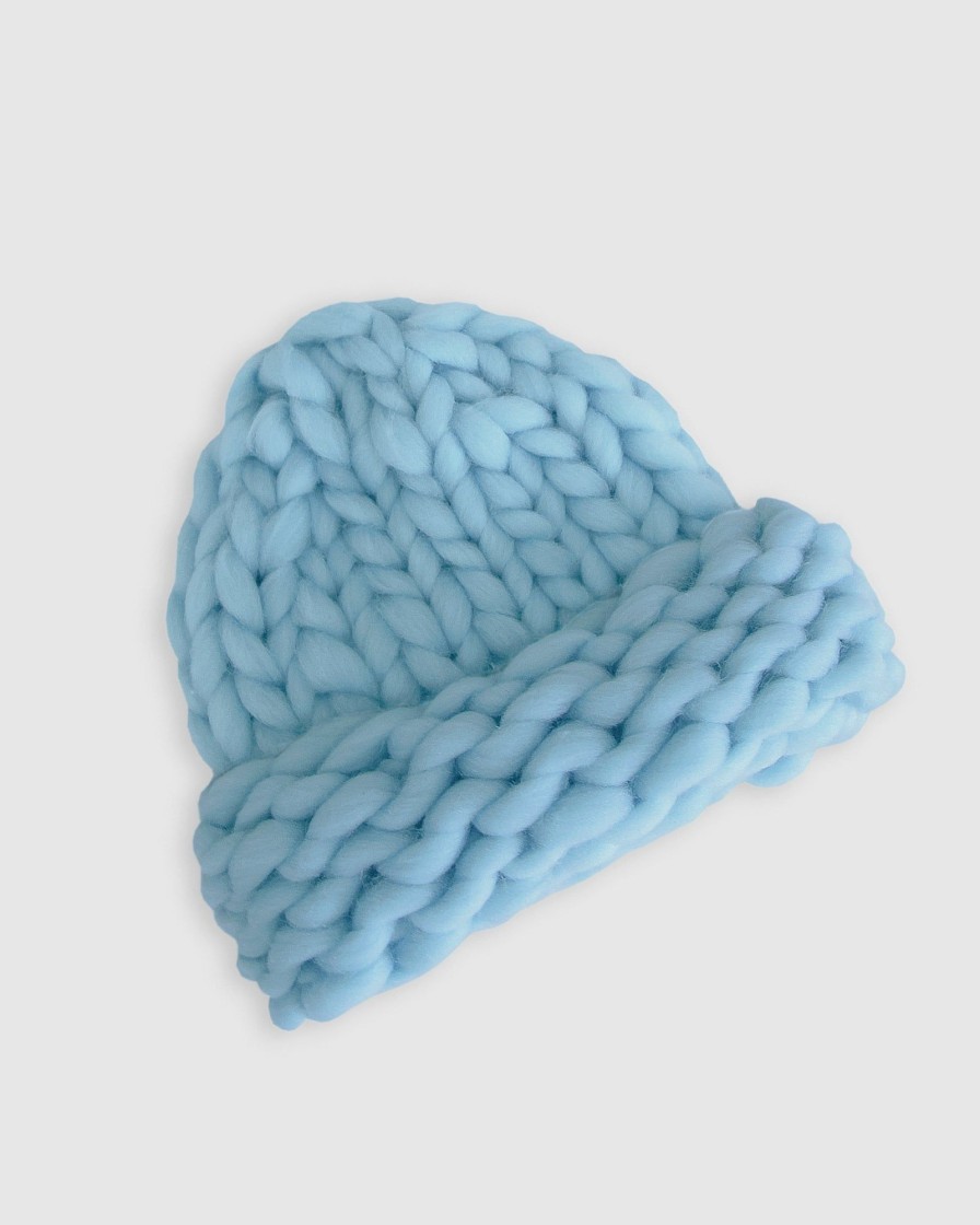 Women Belle & Bloom Hats | Snowflake Hand Knitted Beanie - Sky Blue