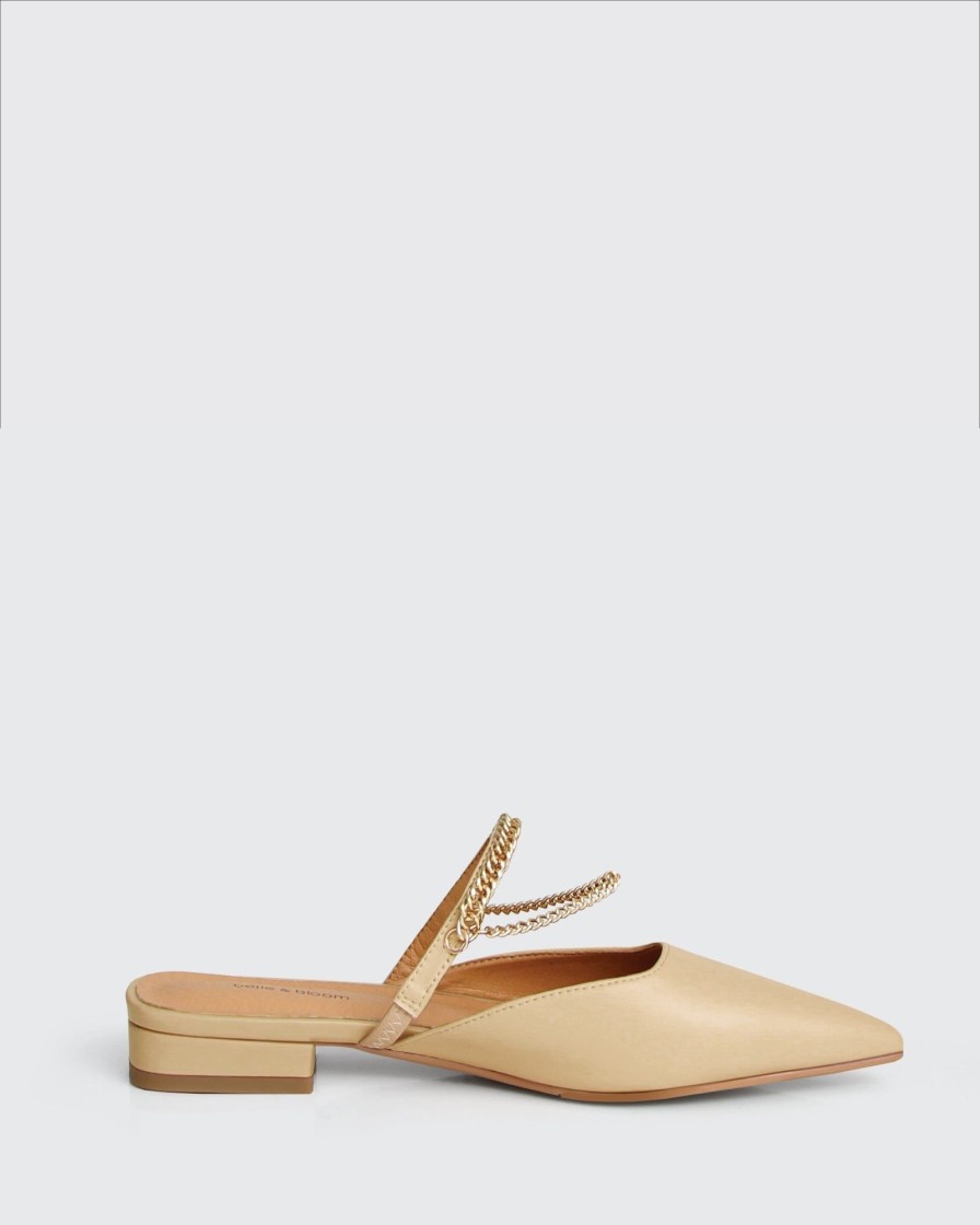 Women Belle & Bloom Flats | On The Go Leather Flat - Sand