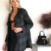 Women Belle & Bloom Wool Coats | New Fit Ex-Boyfriend Wool Blend Oversized Jacket - Brown Plaid