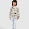 Girl Belle & Bloom | Adore You Wool Blend Peacoat - Cream Check