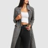 Women Belle & Bloom Wool Coats | Save My Love Wool Coat - Black & White Check