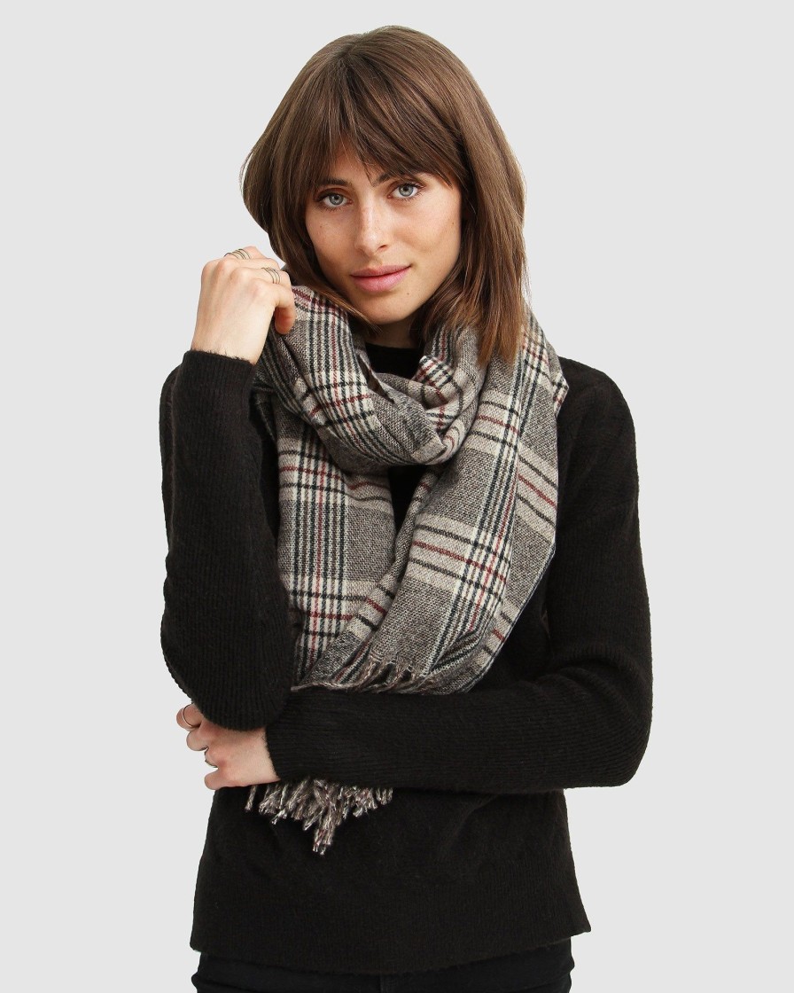 Women Belle & Bloom Scarves | Aspen Plaid Scarf - Military