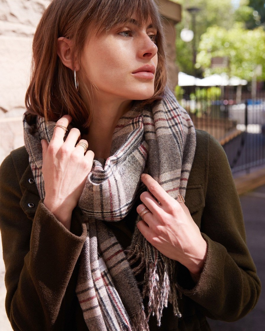 Women Belle & Bloom Scarves | Aspen Plaid Scarf - Military