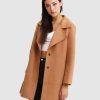 Women Belle & Bloom Wool Coats | New Fit Ex-Boyfriend Wool Blend Oversized Jacket - Camel