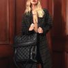 Women Belle & Bloom Totes & Bucket Bags | Lost Lovers Quilted Leather Tote - Black