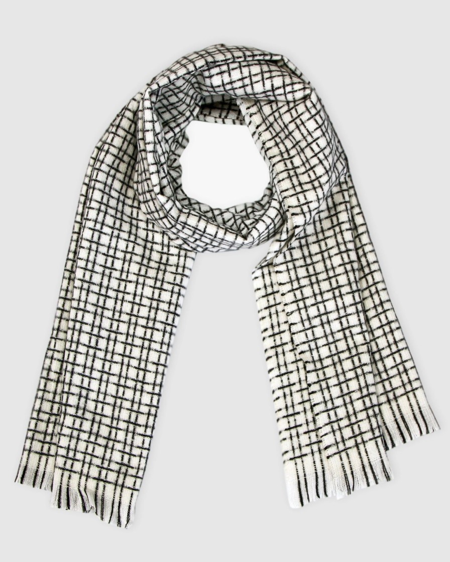 Women Belle & Bloom Scarves | Uptown Textured Scarf - White