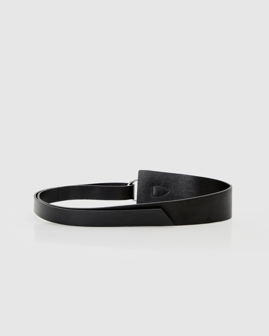 Women Belle & Bloom Belts | New Divide Leather Belt - Black