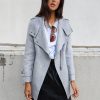 Women Belle & Bloom Wool Coats | New Fit Bad Girl Wool Blend Moto Coat - Grey Marle