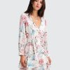 Women Belle & Bloom Mini Dresses | A Night With You Mini Wrap Dress - Cream Final Sale