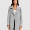 Women Belle & Bloom Wool Coats | New Fit Ex-Boyfriend Wool Blend Oversized Jacket - Grey Marle