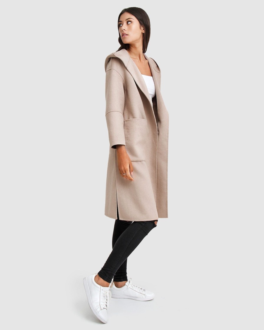 Women Belle & Bloom Wool Coats | Walk This Way Wool Blend Oversized Coat - Sand