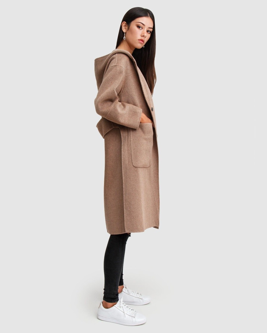 Women Belle & Bloom Wool Coats | Walk This Way Wool Blend Oversized Coat - Oat