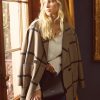 Women Belle & Bloom Wool Coats | Publisher Double-Breasted Wool Blend Coat - Oat Plaid