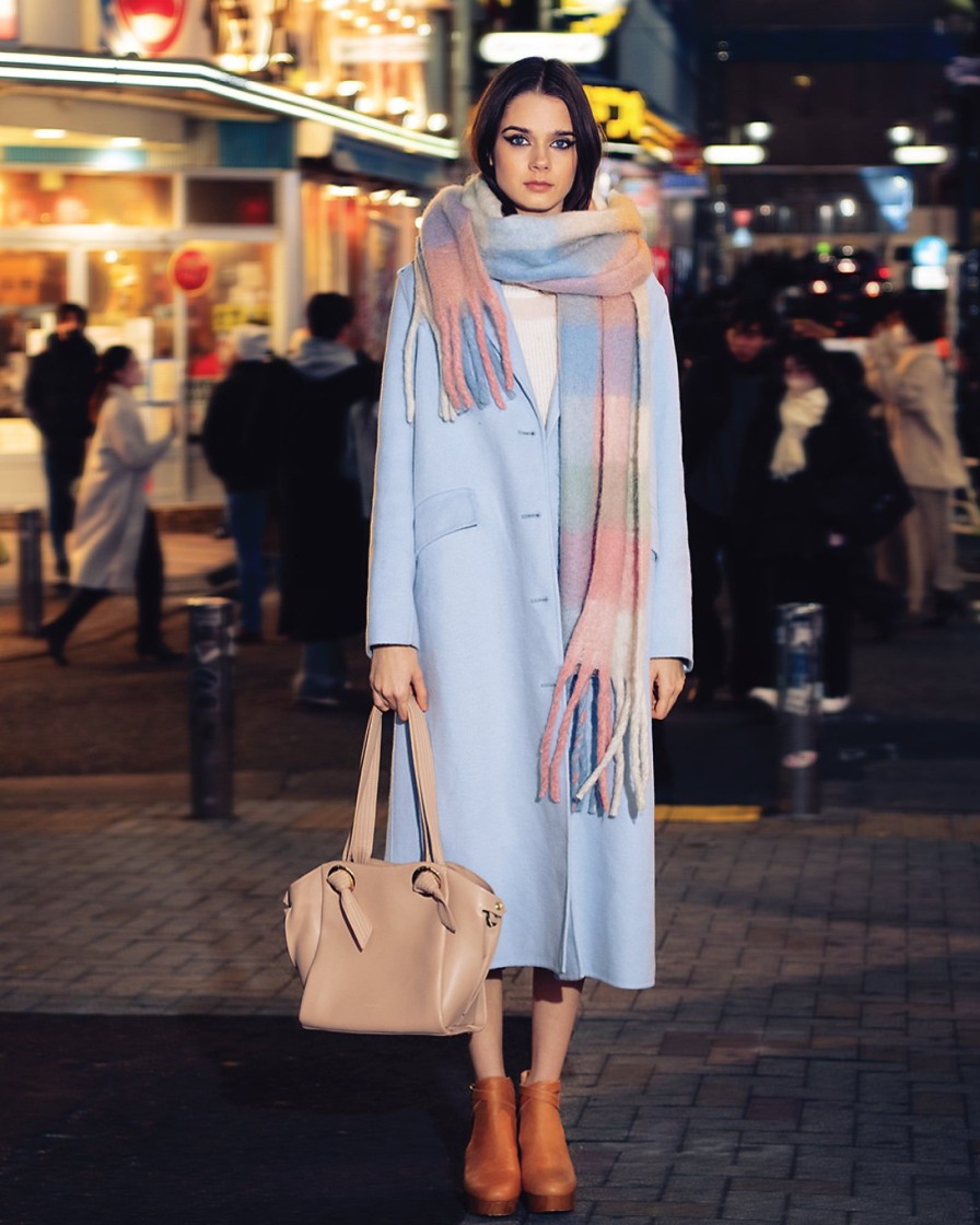 Women Belle & Bloom Wool Coats | Tainted Love Longline Coat - Sky Blue