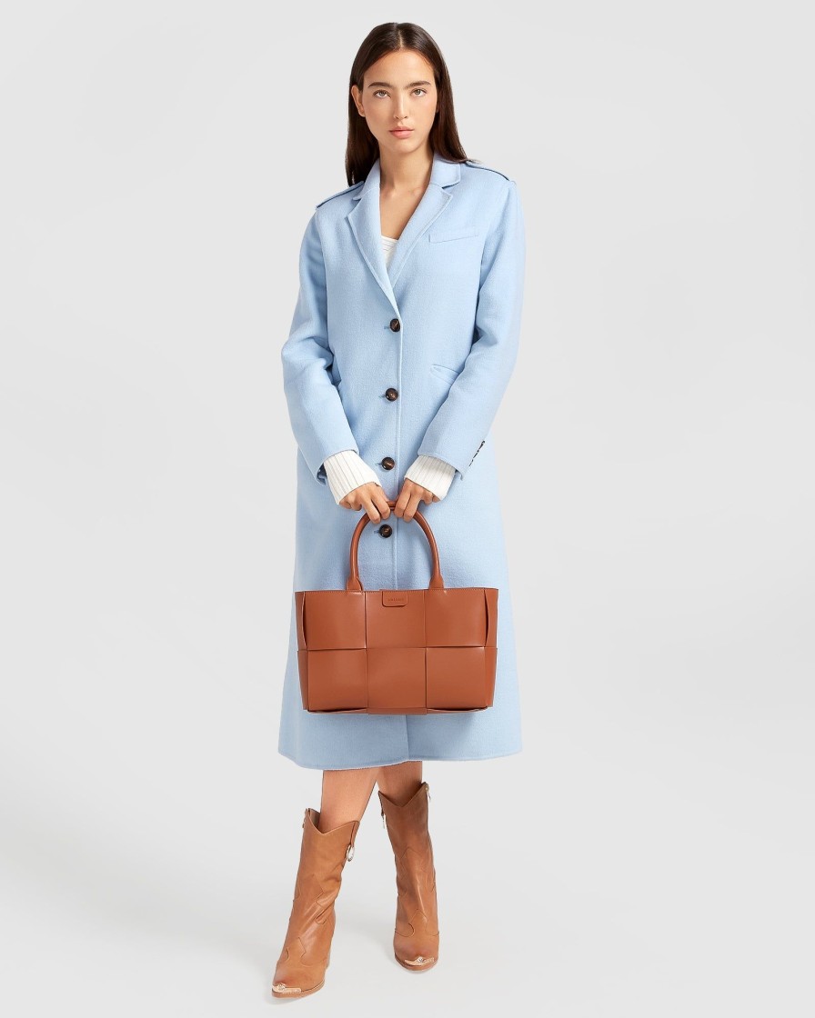 Women Belle & Bloom Wool Coats | Tainted Love Longline Coat - Sky Blue