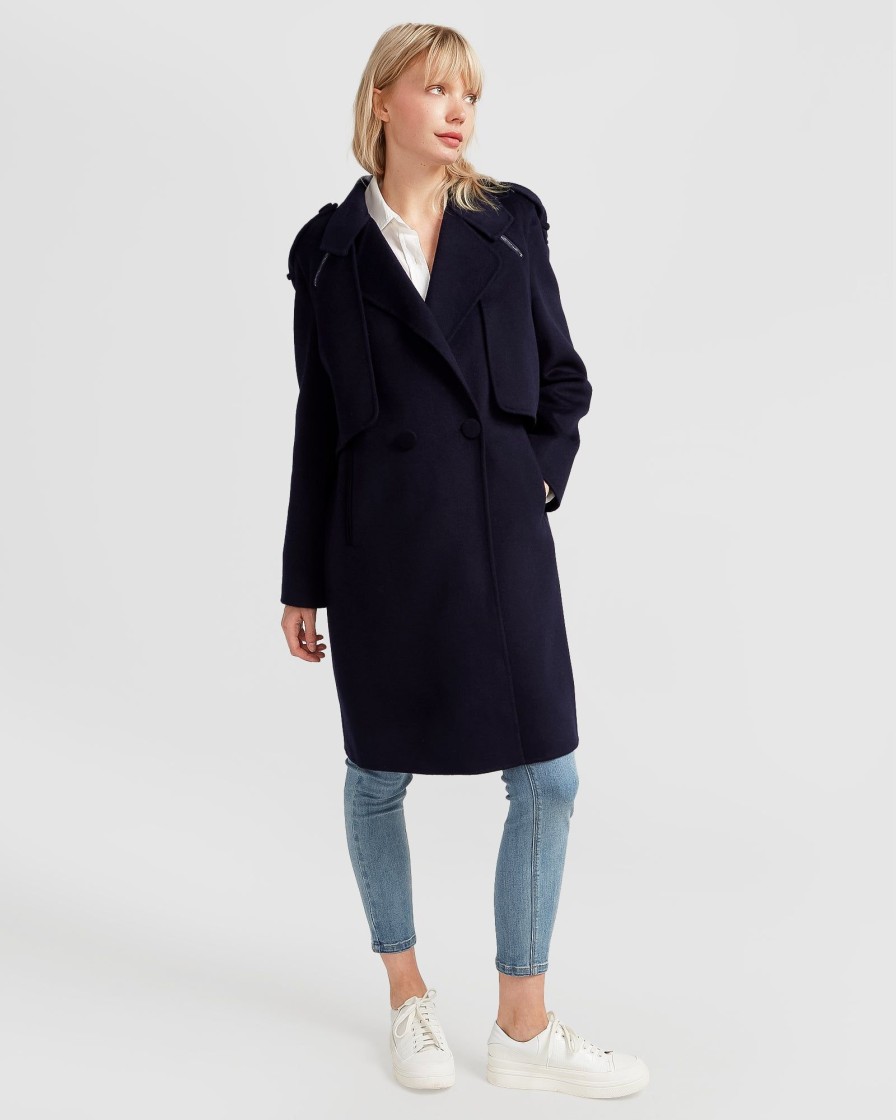 Women Belle & Bloom Wool Coats | Palm City Wool Blend Coat - Navy