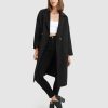 Women Belle & Bloom Wool Coats | Publisher Double-Breasted Wool Blend Coat - Black