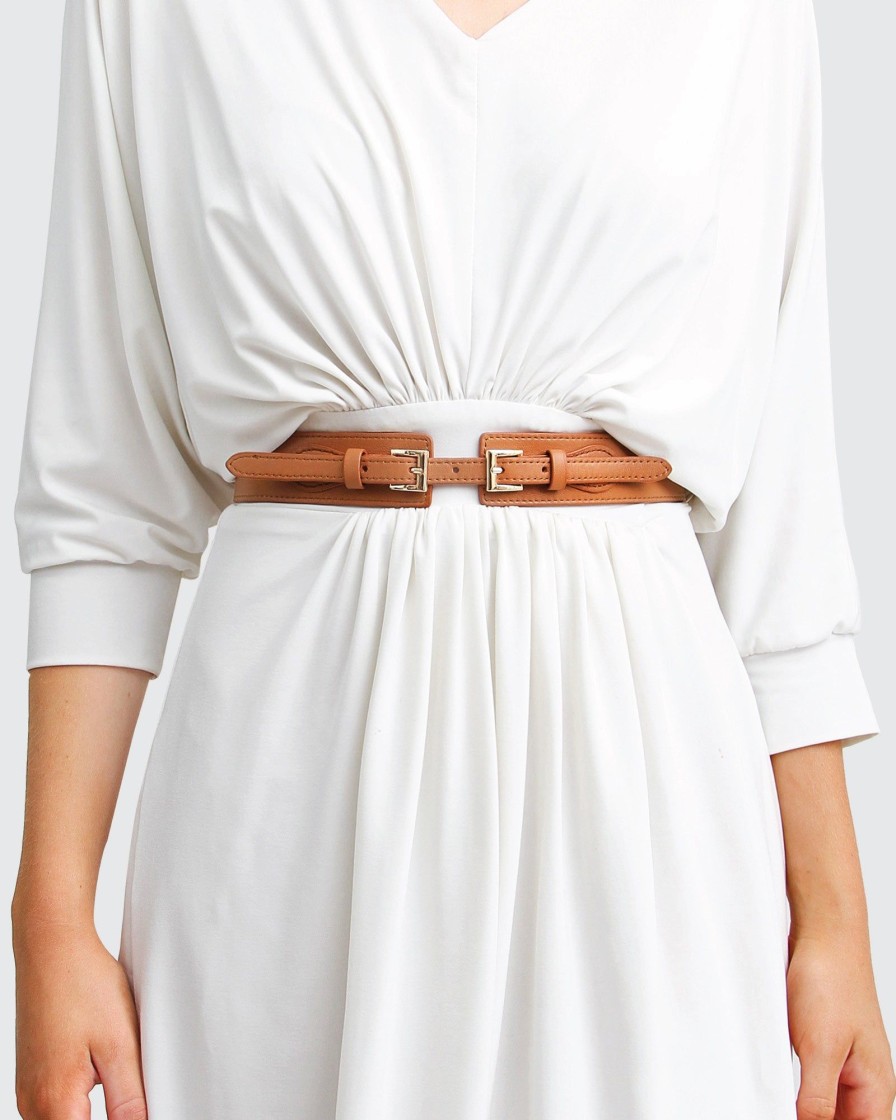 Women Belle & Bloom Belts | London Fog Leather Waist Belt - Brown