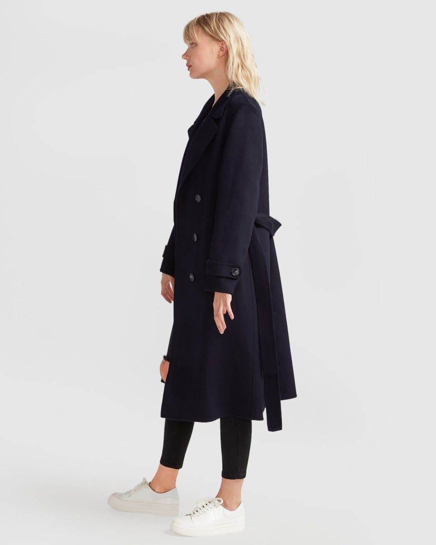 Women Belle & Bloom Belted Coats | Front Runner Belted Coat - Navy