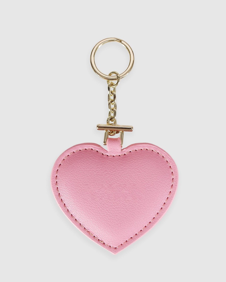 Women Belle & Bloom Key Rings | Stolen Heart Leather Keyring - Pink