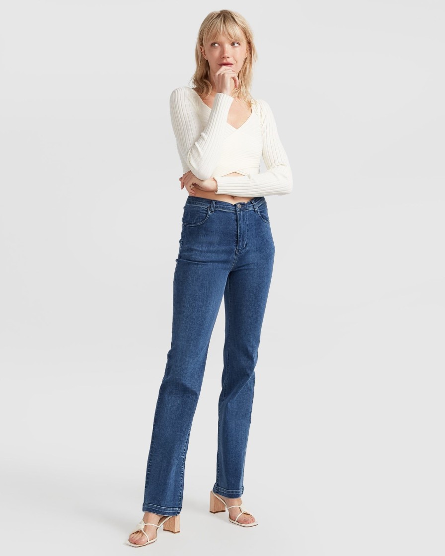 Women Belle & Bloom Pants | Impossible Highs Bootleg Jean - Dark Wash