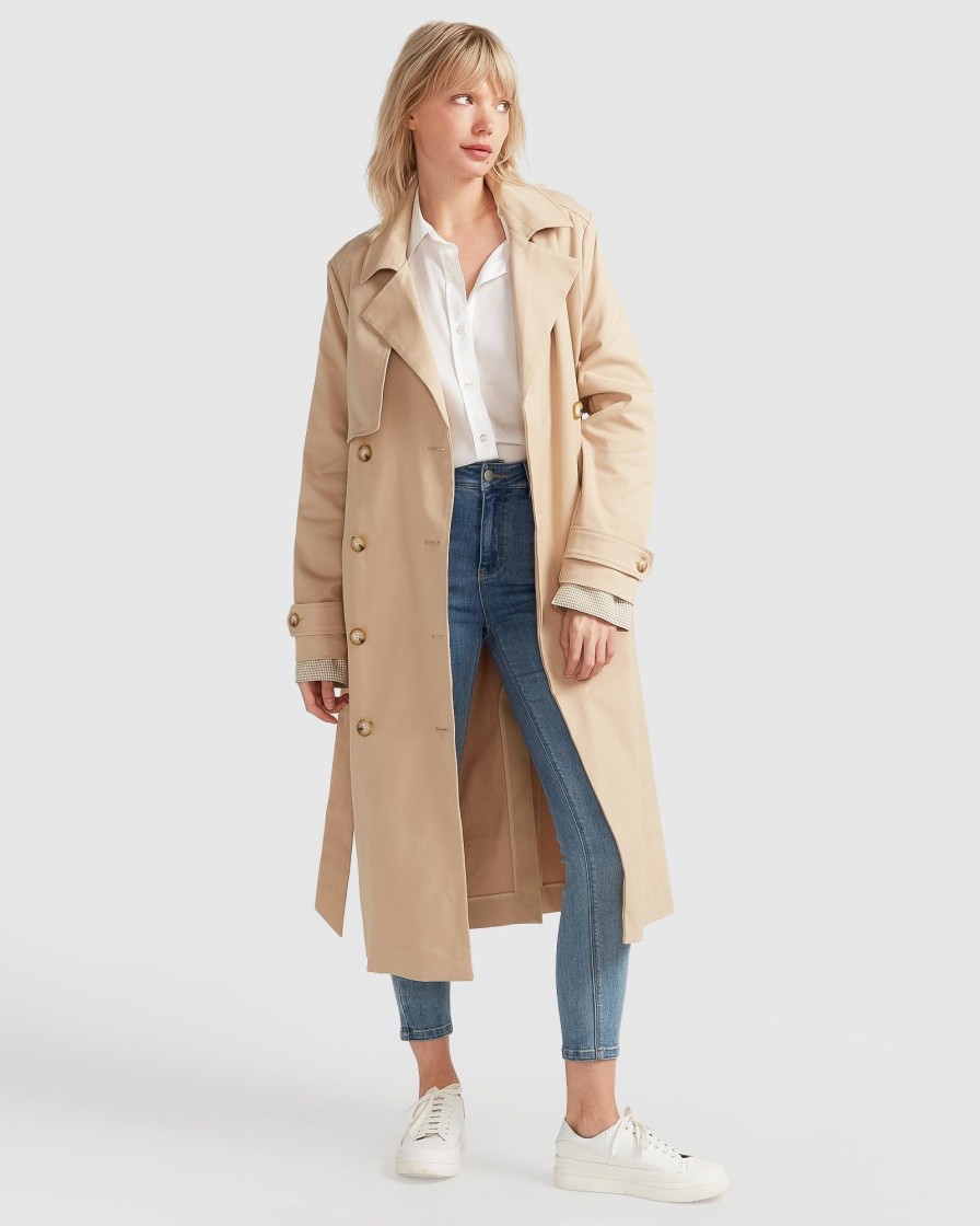 Women Belle & Bloom Belted Coats | Empirical Trench Coat - Camel