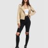 Women Belle & Bloom Leather Jackets | Just Friends Leather Jacket - Sand