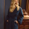 Women Belle & Bloom Belted Coats | Stay Wild Oversized Wool Coat - Dark Teal