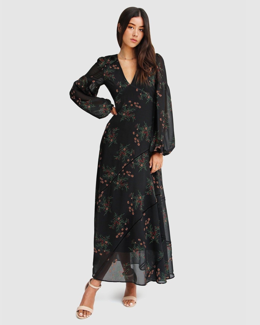 Women Belle & Bloom Maxi Dresses | In Your Dreams Maxi Dress - Black