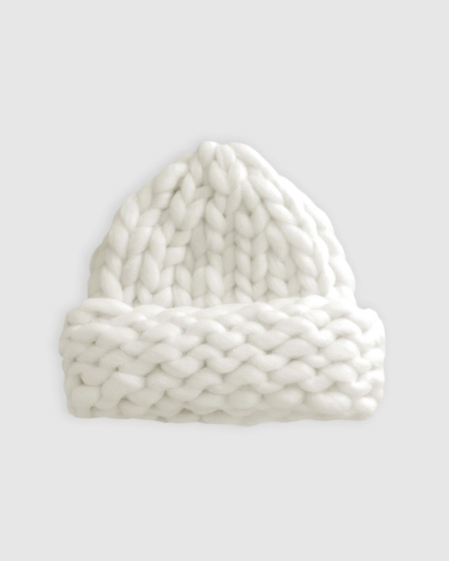 Women Belle & Bloom Hats | Snowflake Hand Knitted Beanie - Off-White