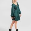 Women Belle & Bloom Mini Dresses | Serendipity Long Sleeve Dress - Dark Green