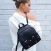 Women Belle & Bloom Shoulder Bags | Camila Leather Backpack - Black