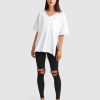 Women Belle & Bloom T-Shirts | Brave Soul Oversized T-Shirt - White