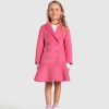 Girl Belle & Bloom | Good Manners Wool Blend Fitted Coat - Pink