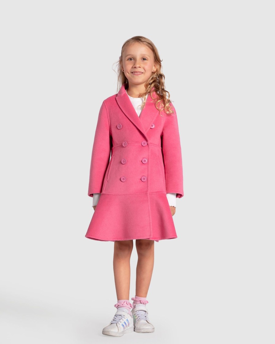 Girl Belle & Bloom | Good Manners Wool Blend Fitted Coat - Pink