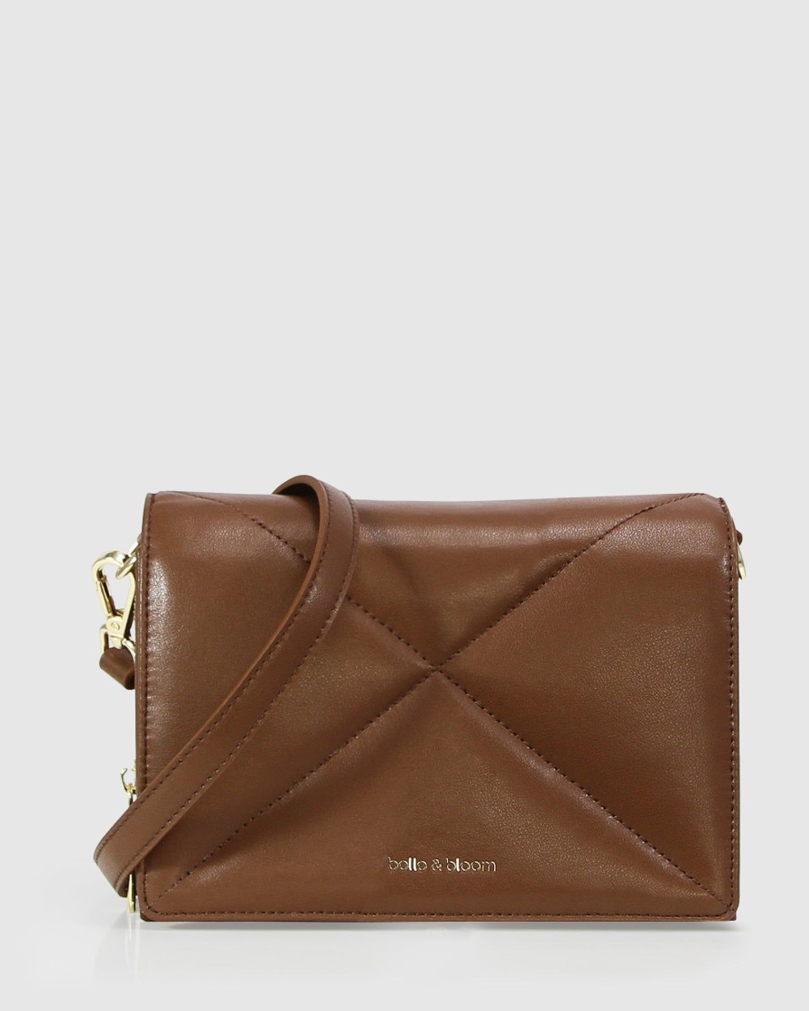 Women Belle & Bloom Cross-Body Bags | Moonlit Drive Leather Crossbody Bag - Camel