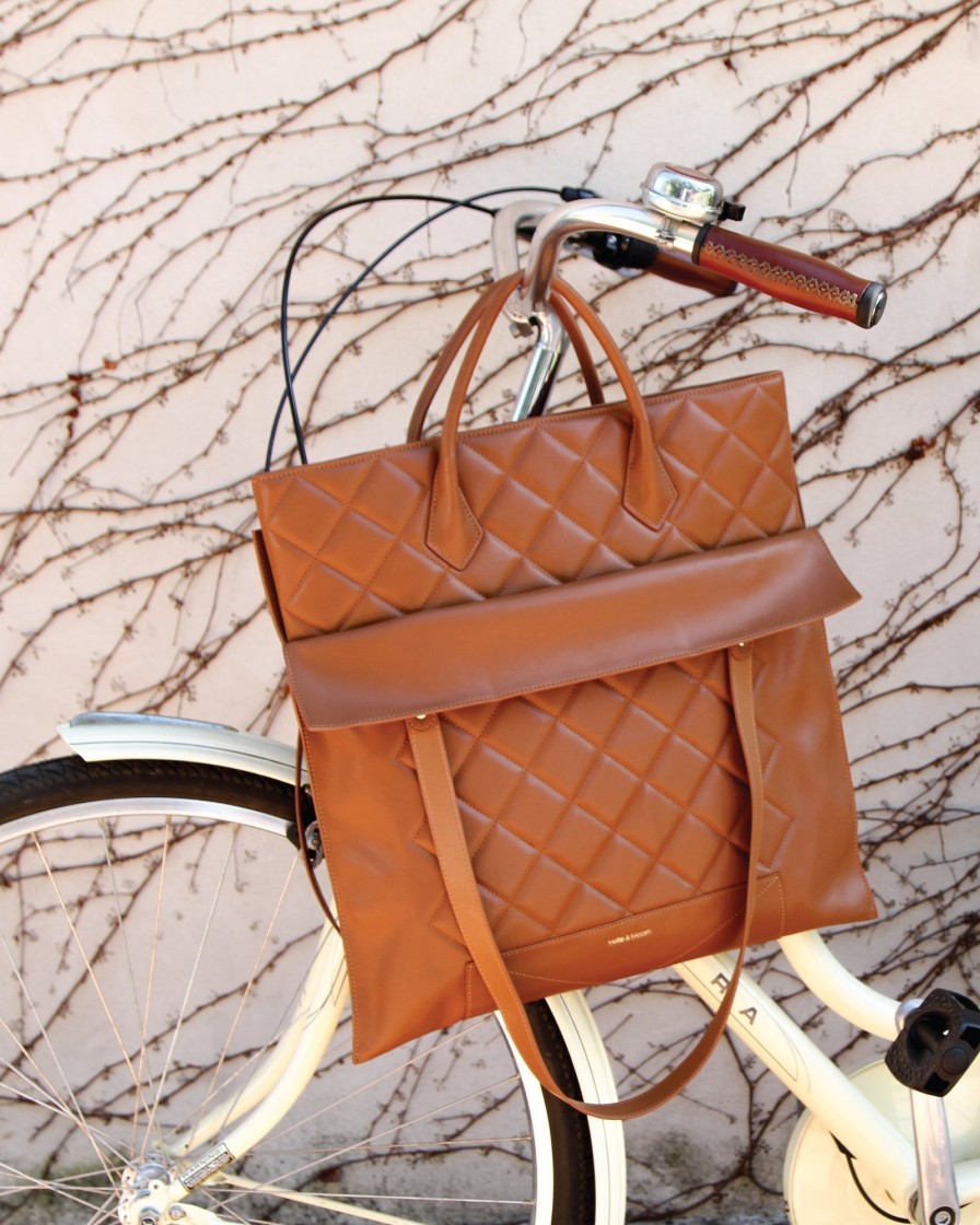 Women Belle & Bloom Totes & Bucket Bags | Lost Lovers Quilted Leather Tote - Camel