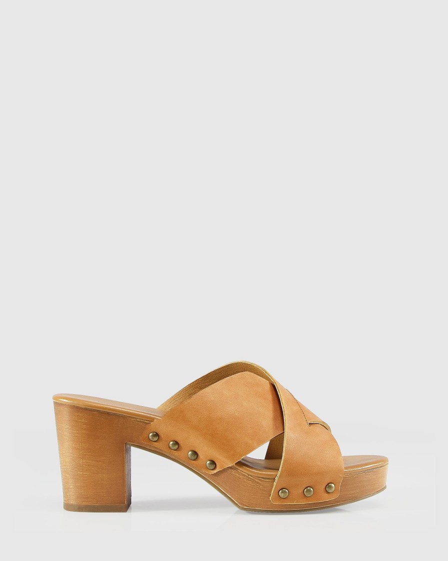 Women Belle & Bloom Heels | Midtown Clog Mule - Tan