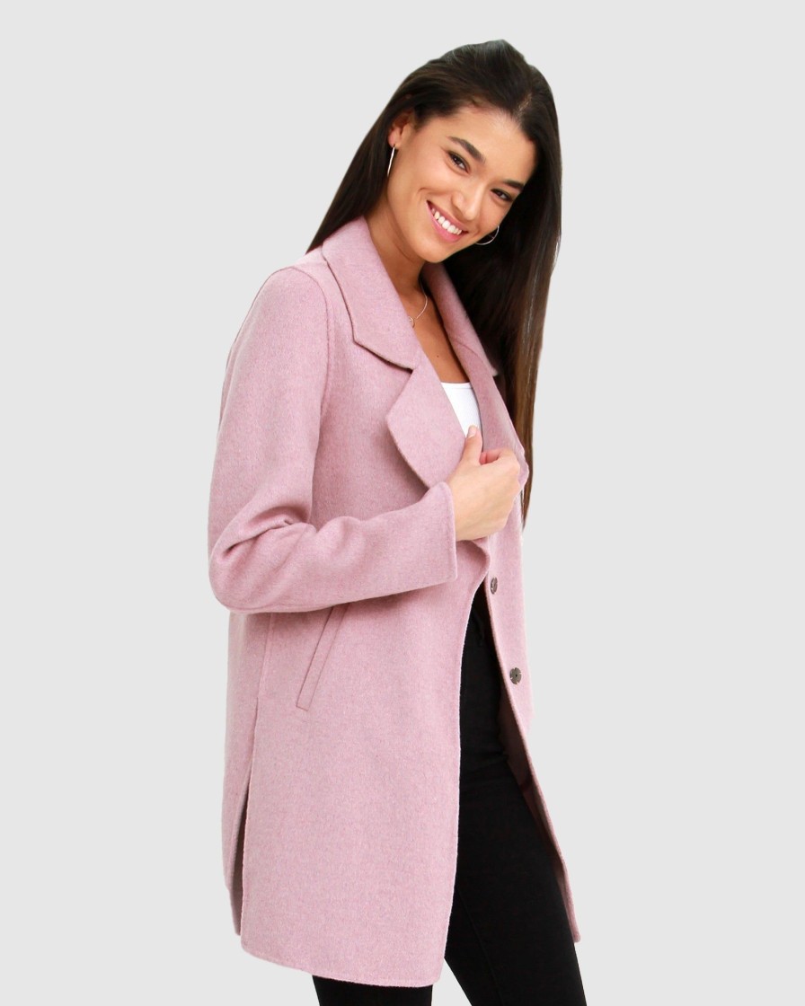 Women Belle & Bloom Wool Coats | Ex-Boyfriend Wool Blend Oversized Jacket - Lilac