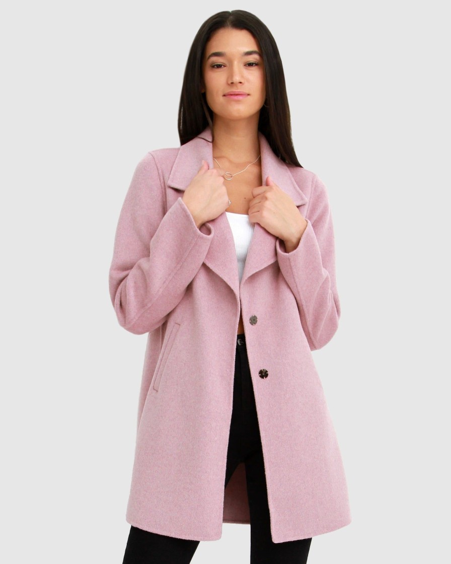 Women Belle & Bloom Wool Coats | Ex-Boyfriend Wool Blend Oversized Jacket - Lilac