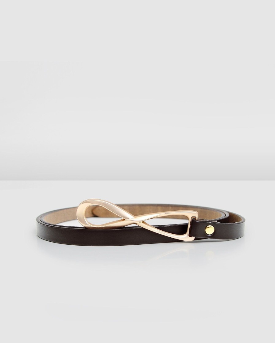 Women Belle & Bloom Belts | London Mood Leather Tie Belt - Black