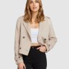 Women Belle & Bloom Wool Coats | Better Off Military Peacoat - Sand