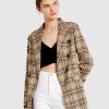 Women Belle & Bloom Suits & Blazers | Too Cool For Work Plaid Blazer - Camel