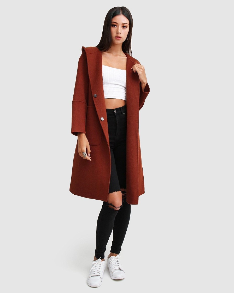 Women Belle & Bloom Wool Coats | Walk This Way Wool Blend Oversized Coat - Caramel