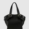 Women Belle & Bloom Shoulder Bags | Heart Of Gold Leather Shoulder Bag - Black