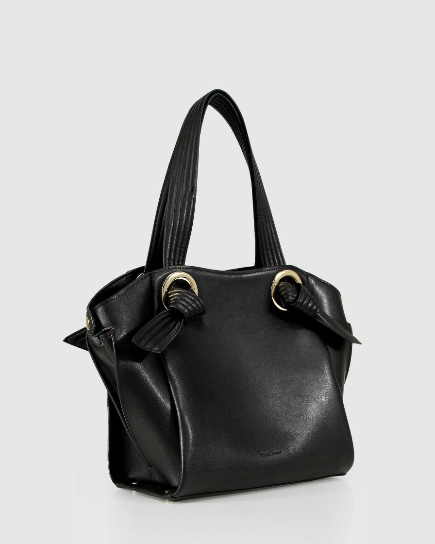 Women Belle & Bloom Shoulder Bags | Heart Of Gold Leather Shoulder Bag - Black