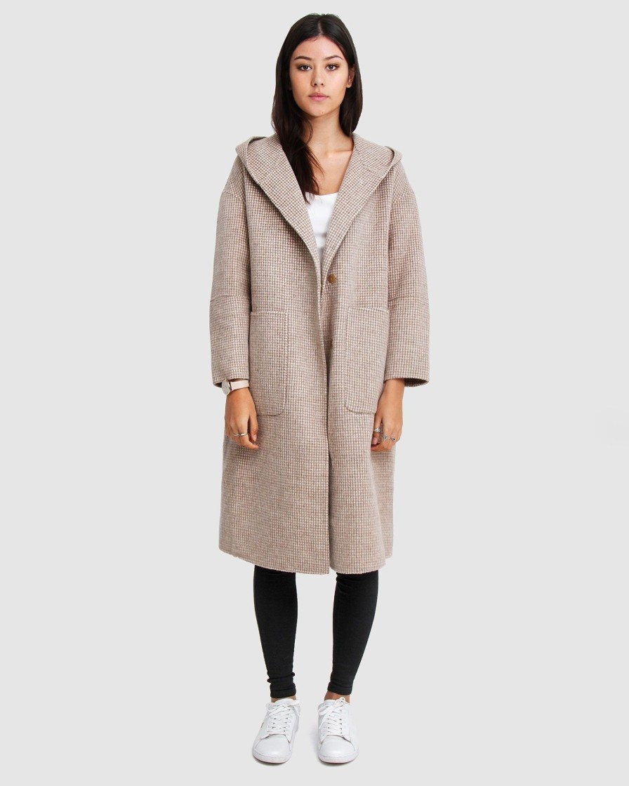 Women Belle & Bloom Wool Coats | Walk This Way Wool Blend Oversized Coat - Beige