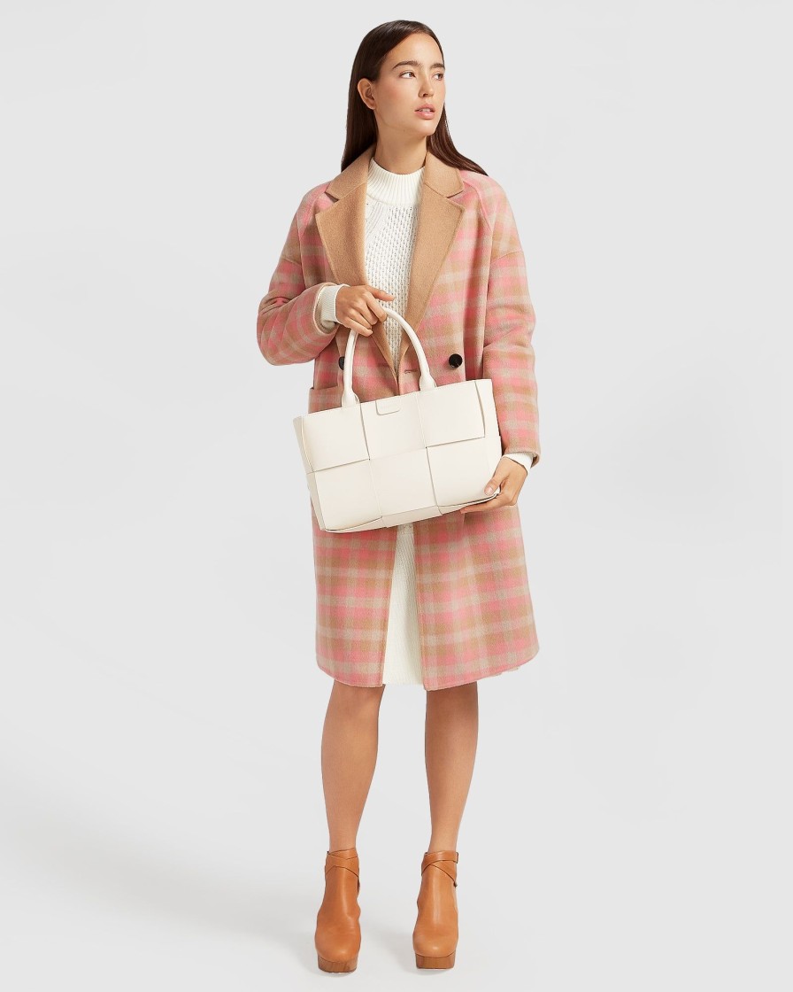 Women Belle & Bloom Wool Coats | Publisher Double-Breasted Wool Blend Coat - Iced Vovo Check