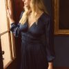 Women Belle & Bloom Mini Dresses | Shine Bright Ruched Mini Dress - Navy